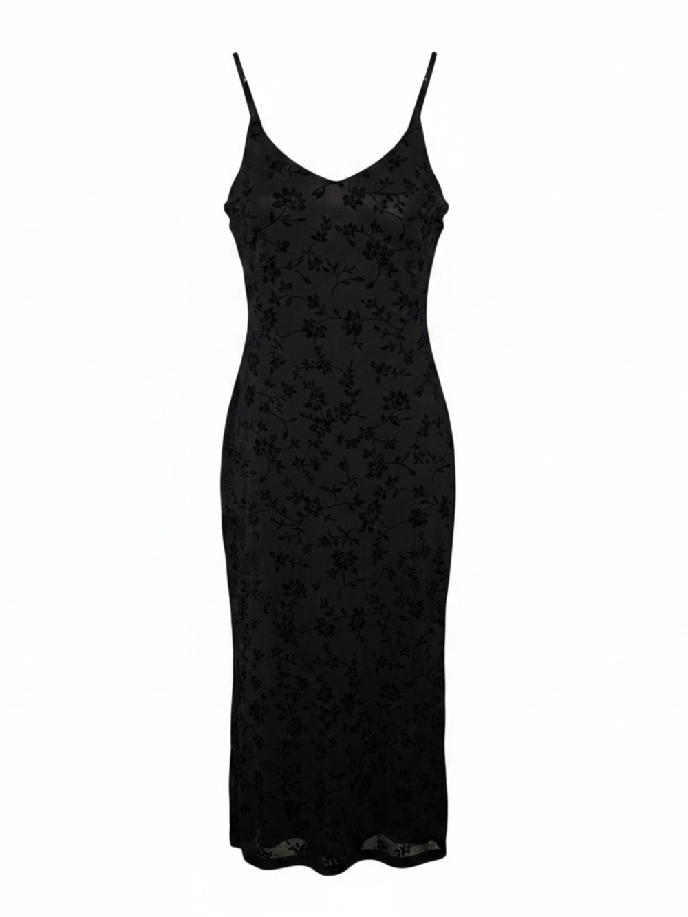 SHEIN Curve Black Floral Velvet Burnout Slip Maxi Dress Y2K Inspired 2XL